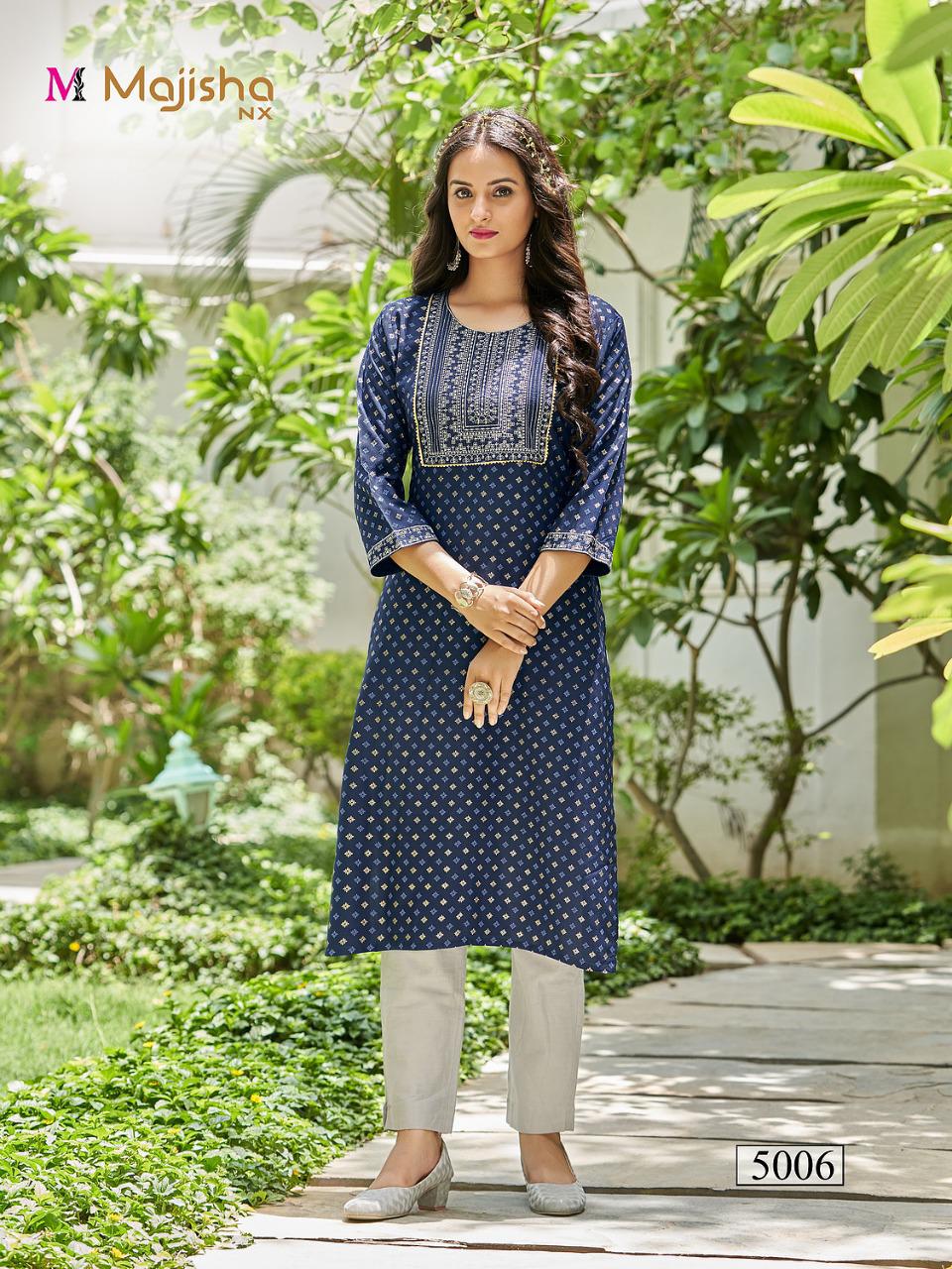 Majisha Nx Poshak 5 Rayon Fancy Exclusive Wear Designer Kurti Collection